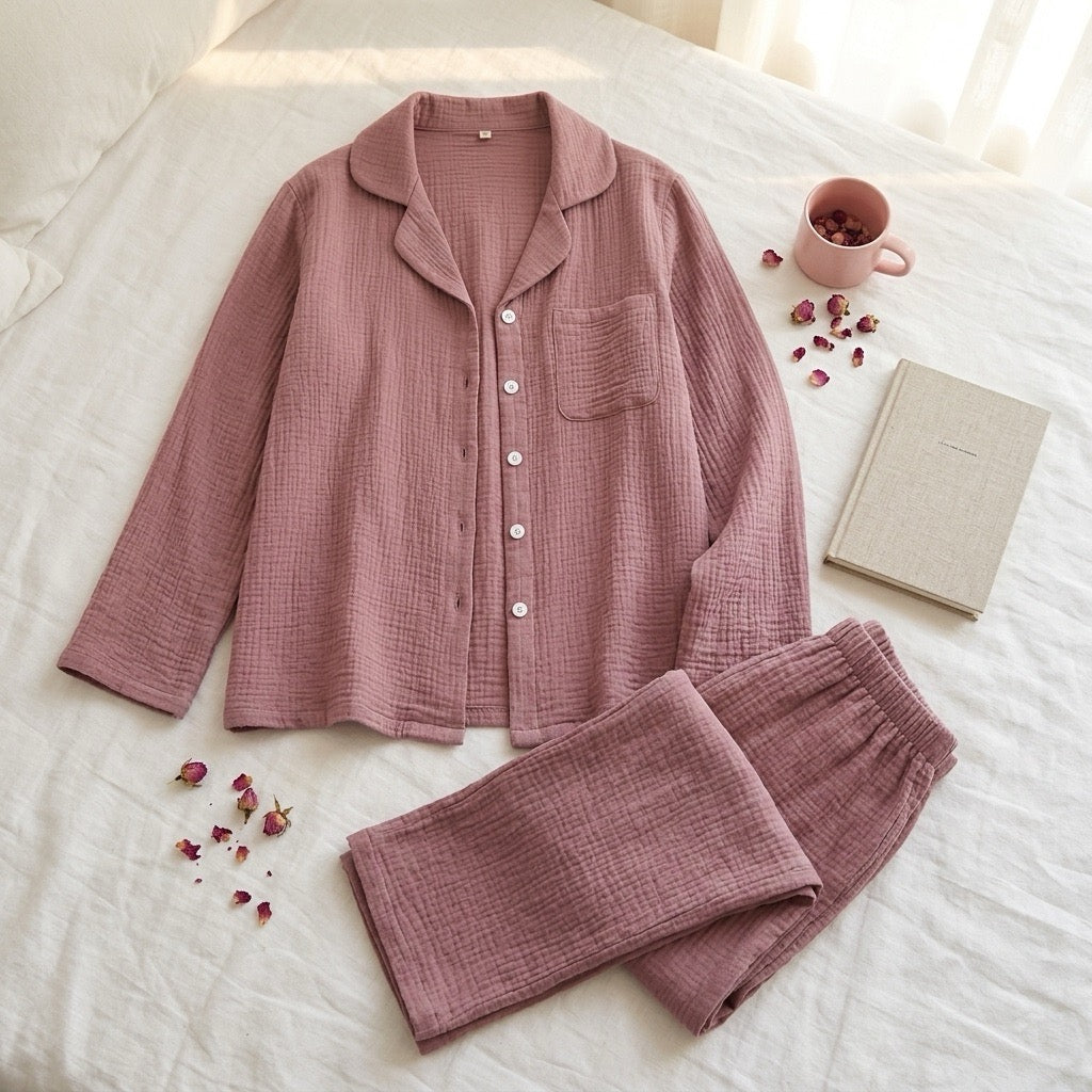 Uni Musselin-Pyjama